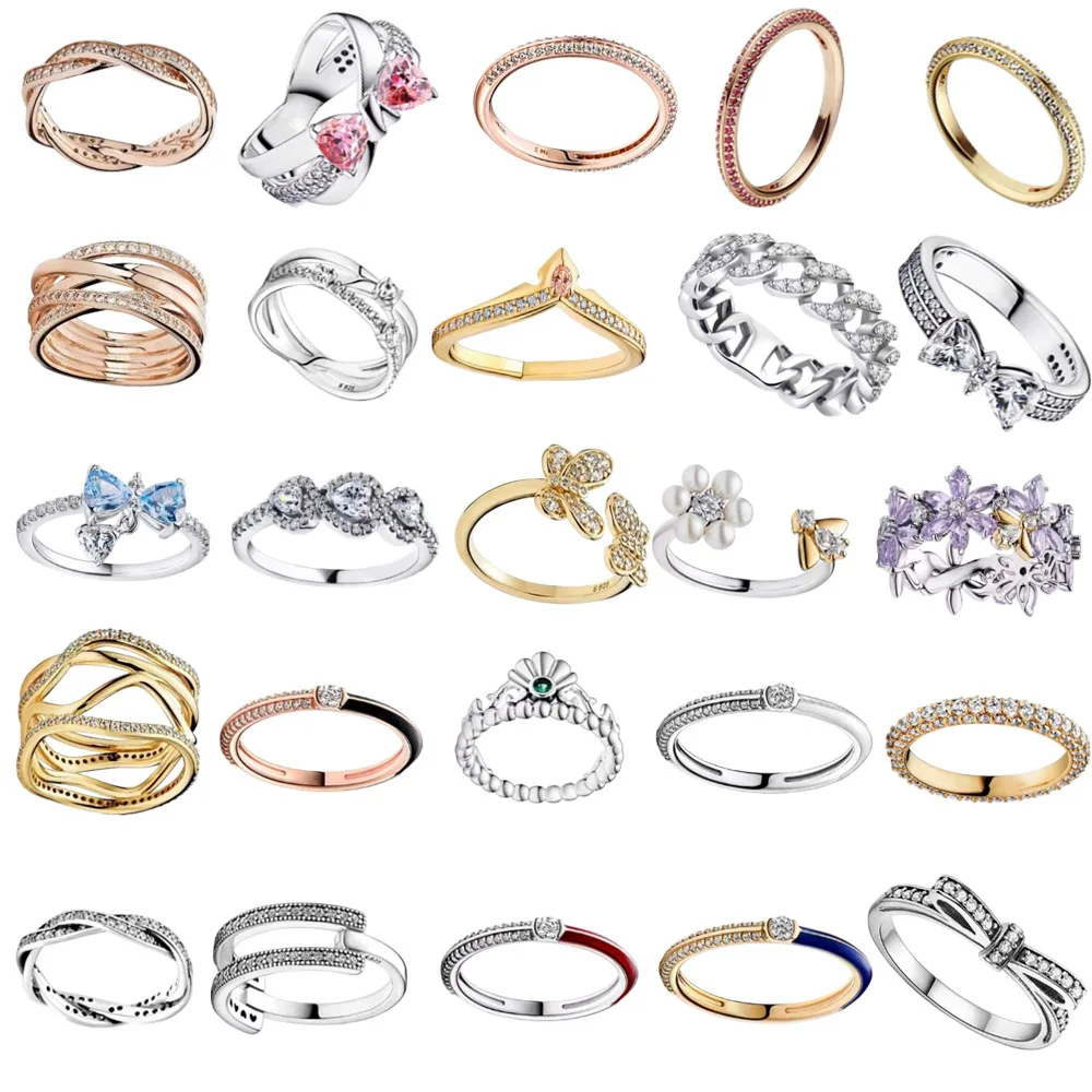 

S925 Sterling silver Bow Chain Love Women's Boutique Ring Suitable For Wearing DIY Jewelry at Weddings And Parties