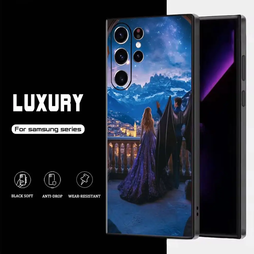 حافظة هاتف A-Acotar A Court of Mist لهاتف سامسونج S25، S24، S23، S22، S21، S20، S10، Ultra، Plus، Lite، FE، غطاء أسود من السيليكون الناعم #5