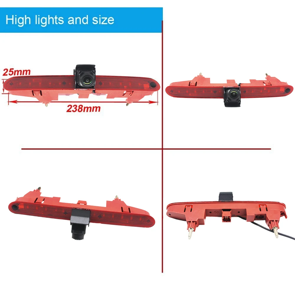 CCD HD Parking Rear View Backup Camera 3rd Brake Light for Peugeot Partner 2/Tepee/Rifter/Citroen Berlingo 3/4/B9 Kasten】IP68