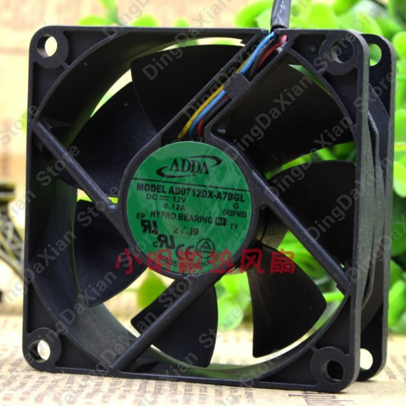X 1PCS For ADDA AD0712DX-A7BGL | 12V 0.12A | 7CM | Industrial Chassis Cooling Fan