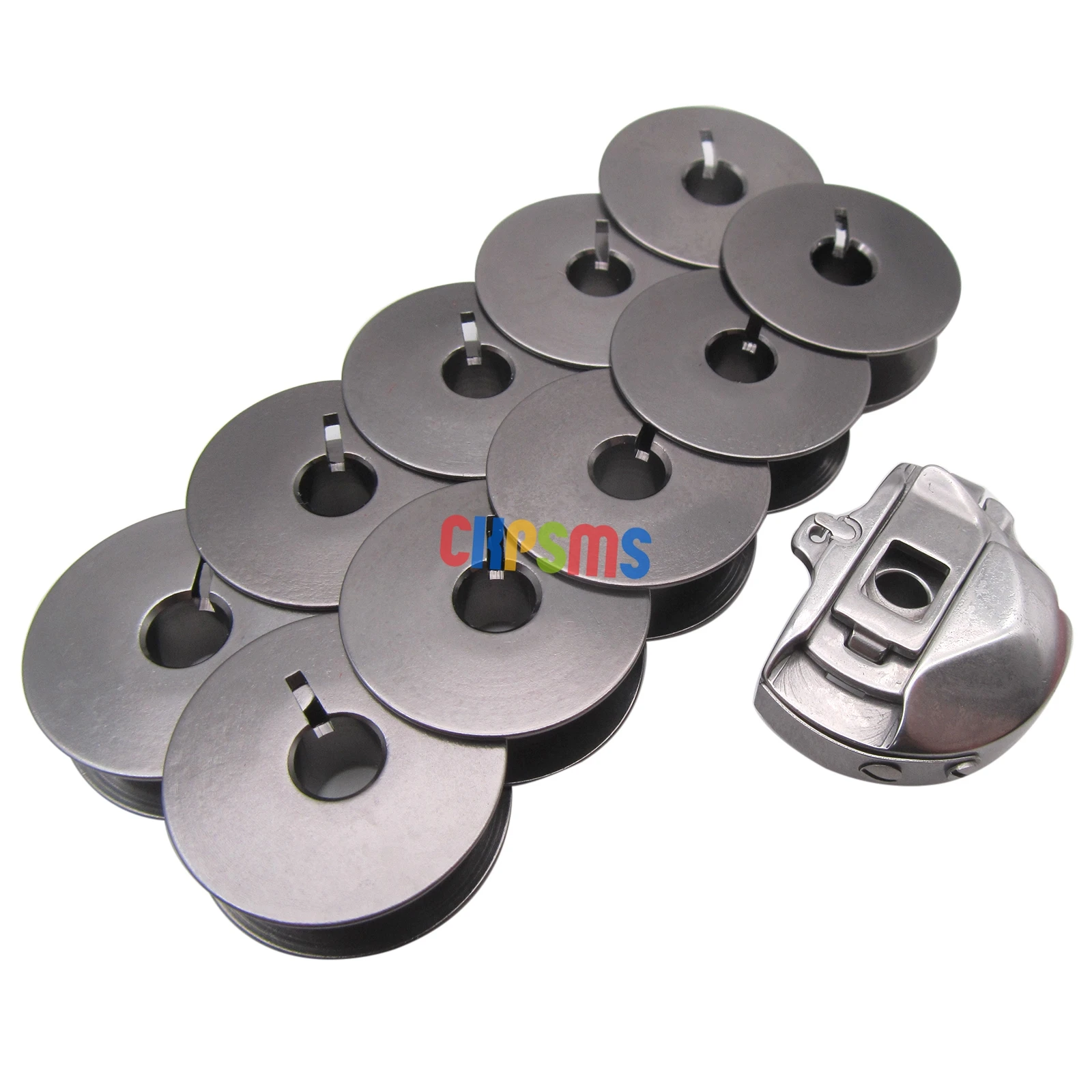 1PCS #770590000 Bobbin Case / 10PCS #770591001 Bobbins FOR Elna 940S, 970 Expressive Janome MB4S, MB-7