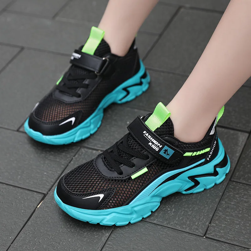 Girl\'s Summer Sneakers Sports Light Running Shoes Hollow Vamp Breathable Kids Flat Walking Casual Teenage Tennis Trainer