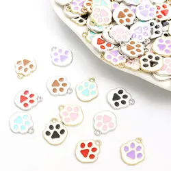 Kawaii Cat Dog Paws Styling Enamel Charms 10pcs DIY Cute Trinkets Accessories Bracelet Necklace Earrings Keychain Alloy Pendants