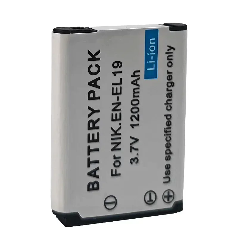 3.7V 1200mAH EN-EL19 ENEL19 EN EL19 Camera Battery Suitable for Nikon Coolpix W100 W150 S100 S6600 S3100 S3300 S7000 S2500 S2600