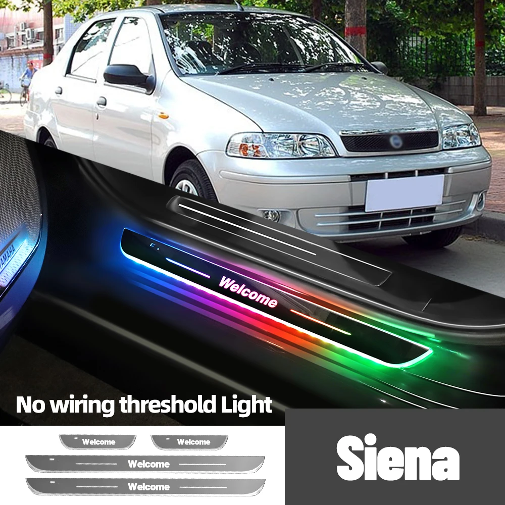 

For Fiat Siena 2002-2006 2003 2004 2005 Car Door Sill Light Customized Logo LED Welcome Threshold Pedal Lamp Accessories