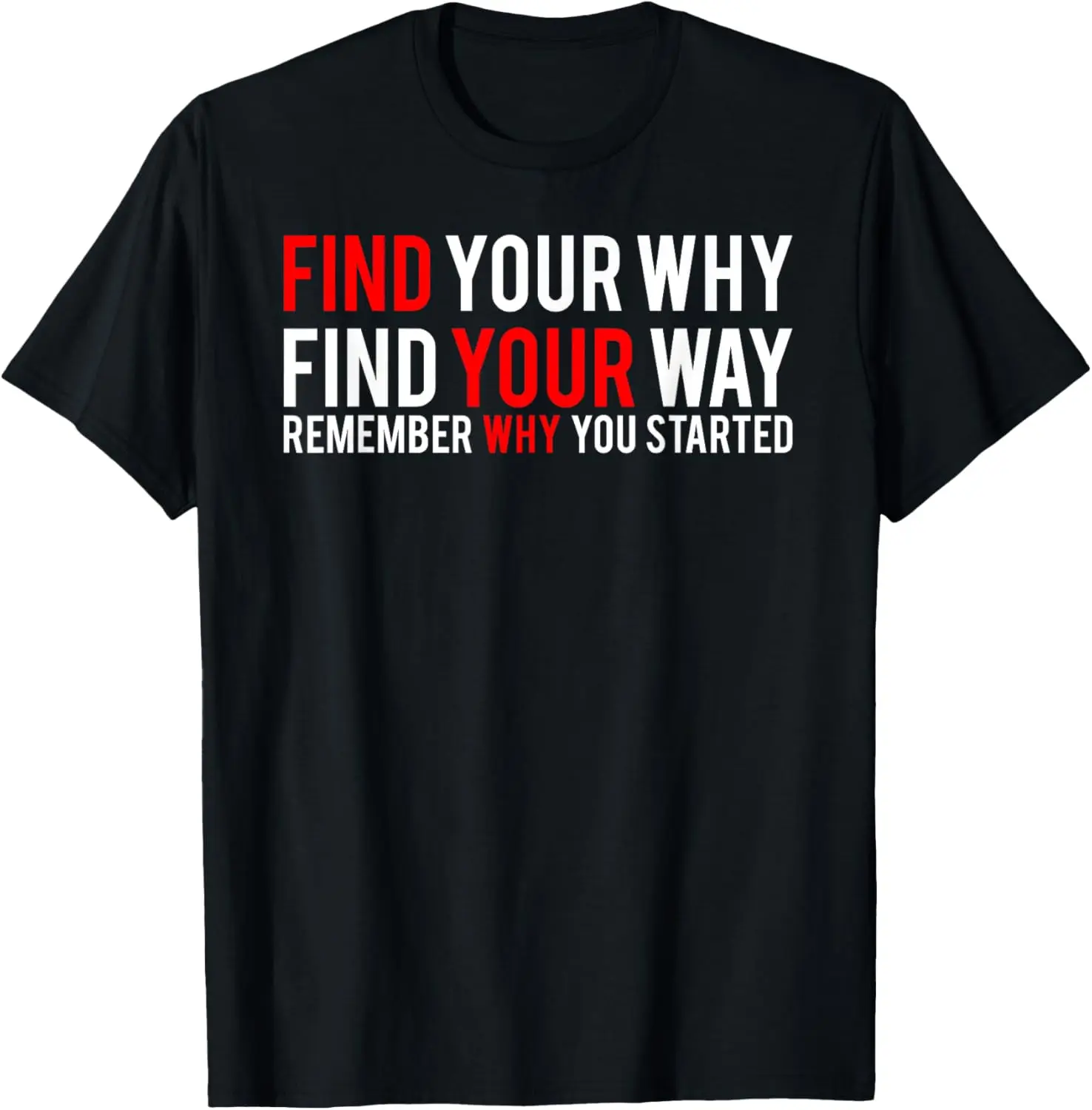 Find Your Why Find Your Way Remember Why You Started T-Shirt