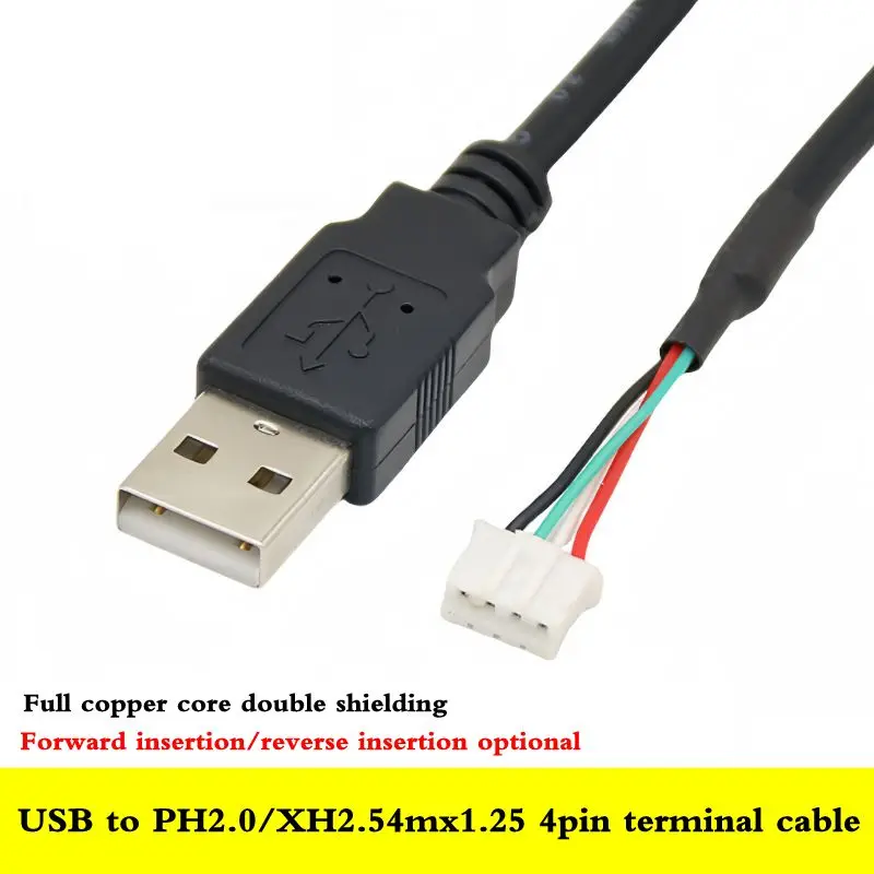 0.3m All Copper USB to PH2.0/XH2.54mx1.25 4Pin Terminal Cable Motherboard 4-Pin to USB2.0 Male/Female Data Adapter Cable