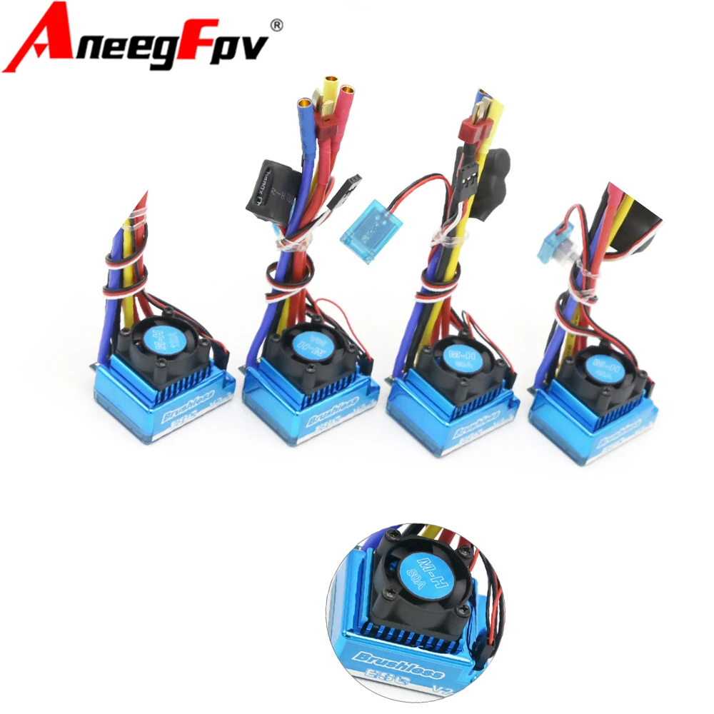 Waterproof 45A 60A 80A 120A Brushless ESC Electric Speed Controller Dust-proof for 1/8 1/10 1/12 RC Car Crawler  RC Boat Part