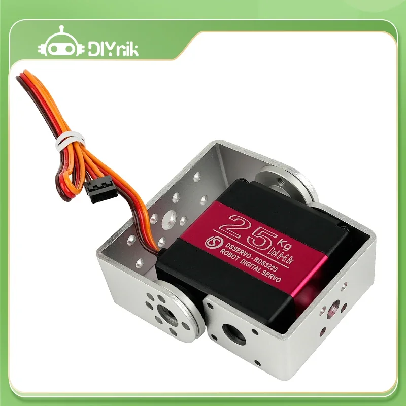 Rds3225 25kg eixo duplo rc servo motor digital à prova dwaterproof água alto torque engrenagem de metal completo servos u suporte de montagem para carro robô rc