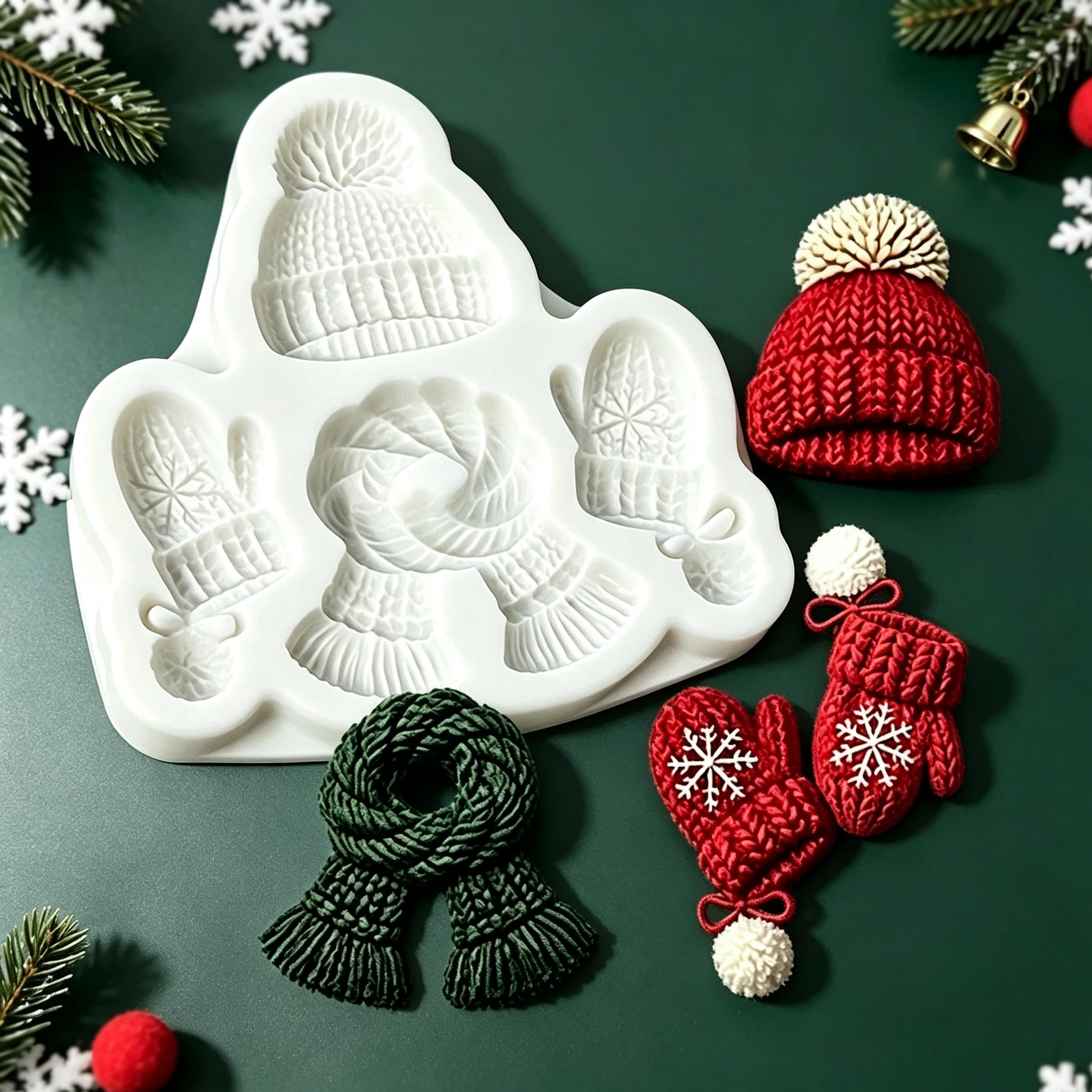 Beanie Scarf Mitten Christmas Silicone Cake Baking Mold Sugarcraft Chocolate Cupcake Baking Mould Fondant Cake Decorating Tools