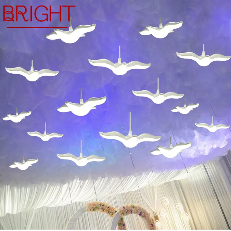 

BRIGHT Road Lead Wedding LED Flying Birds and Seagulls Wedding Hanging Acrylic Lights Decoration Party Stage