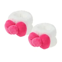 3PCS White Pink Plush Hair Set, Cat Ear Headband & Scrunchies, Cute Fuzzy Hair Accessories, Stylish Daily Hair Decor - Image 4