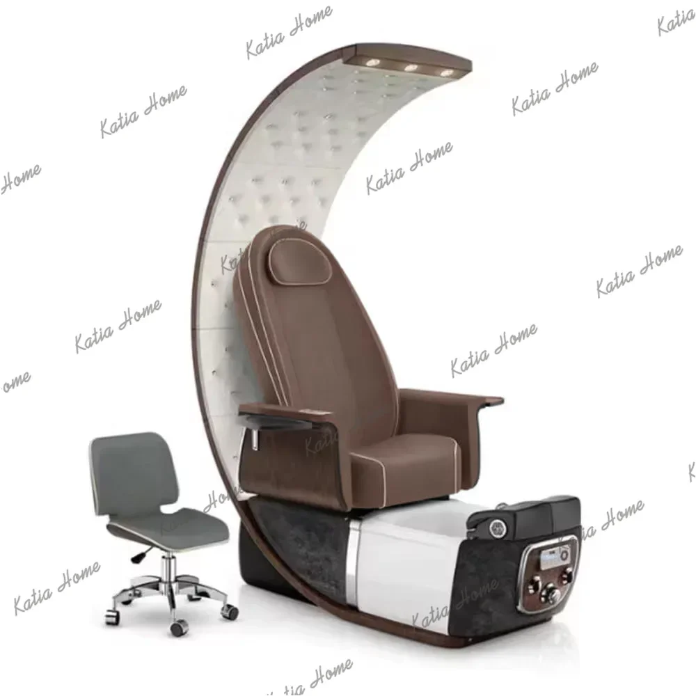 LSHigh Quality Oval Massage Pedicure Chair with LED Light and Reversible Back Drainage Pump for Nail Salon