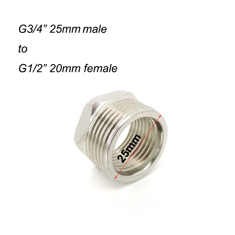 

G3/4" 25MM male to G1/2" 20MM female Plumbing Fittings Thread Tee Type Stainless Steel Butt Joint water hose connector p1