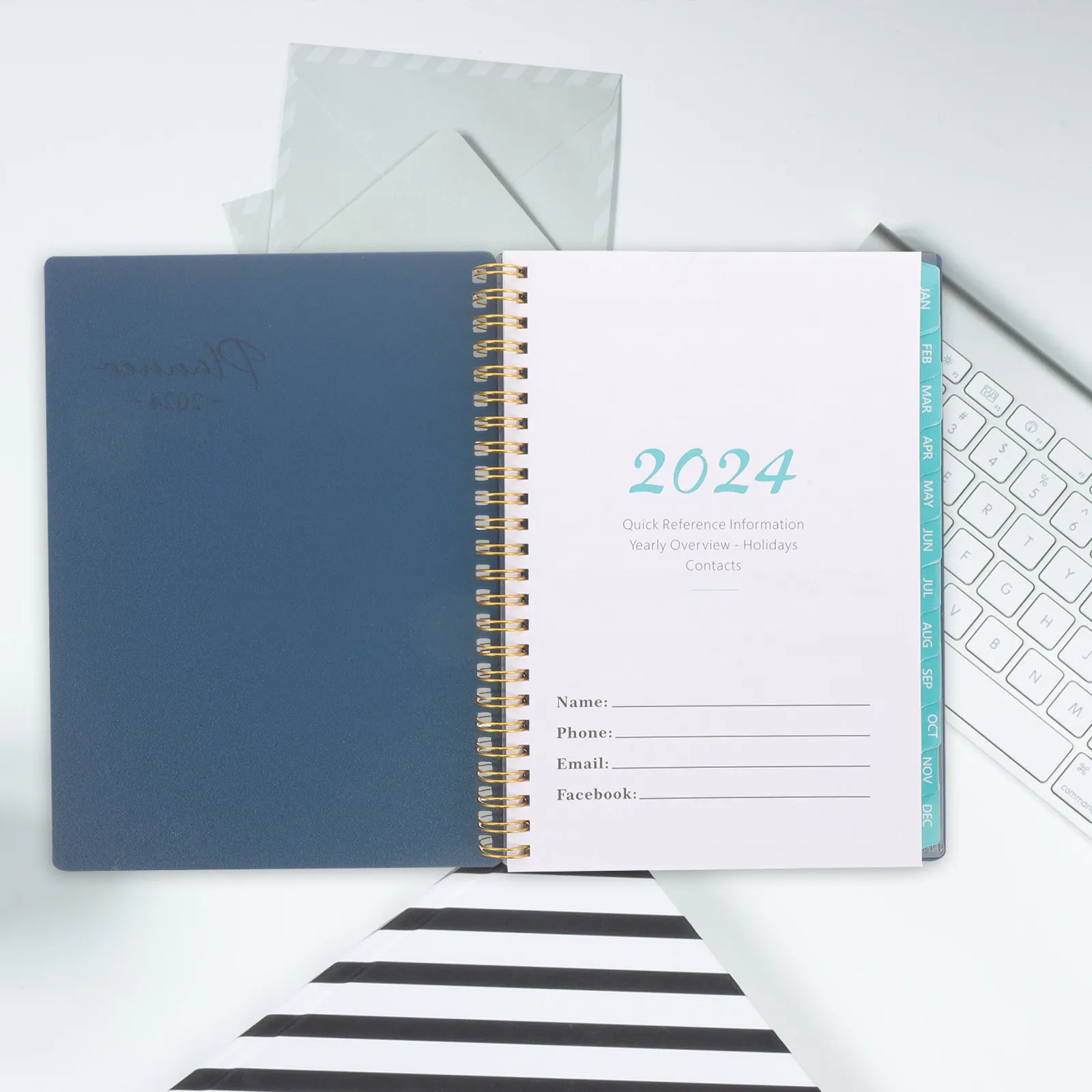 

Coil Bound Academic Planner Notebook with Smooth Writing Paper Metal Spiral Binding Portable Daily Organizer for Students