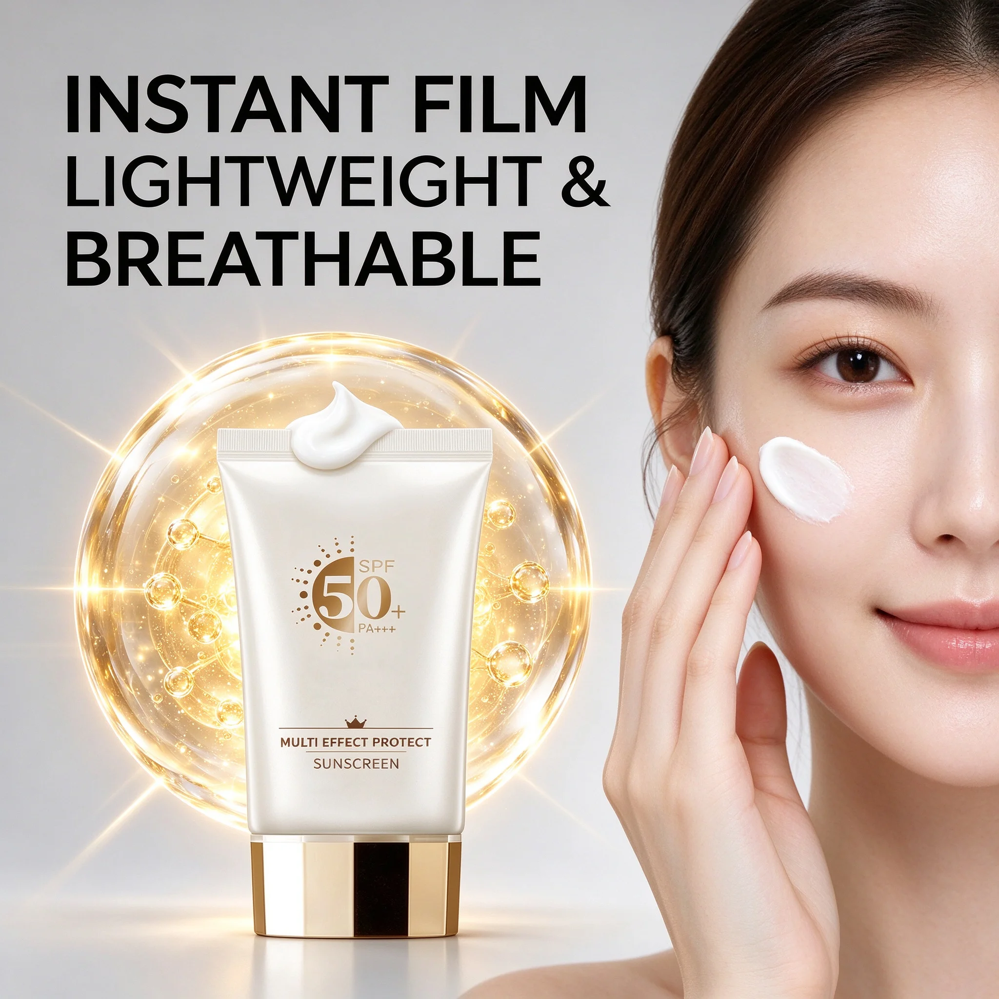 SPF50 PA+++ Broad Spectrum Sunscreen Face Body UV Protection Against UVA UVB Sunburn Tanning Photoaging Daily Use