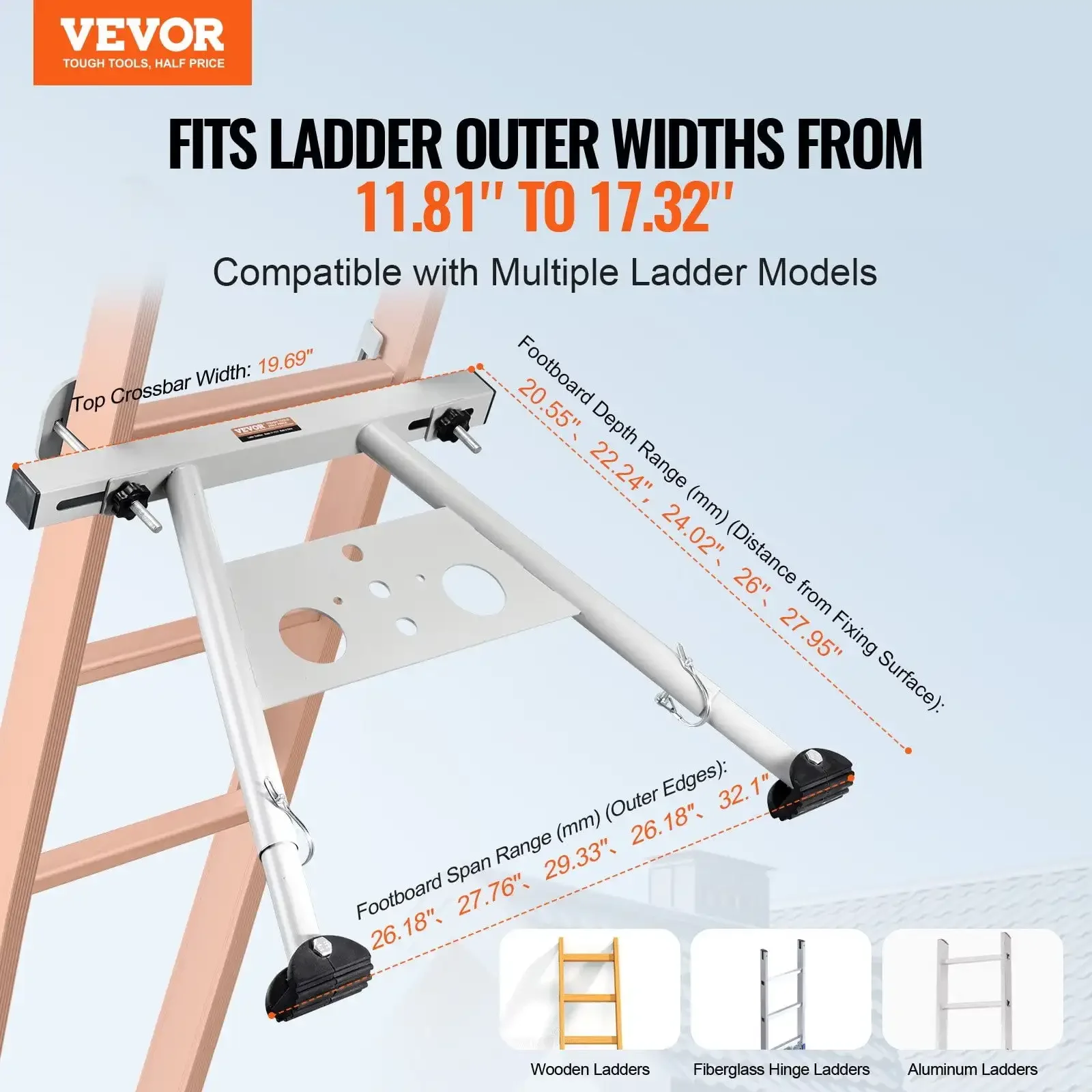 

Ladder Stabilizer Adjustable Feet Extension Standoff Heavy Duty Accessory