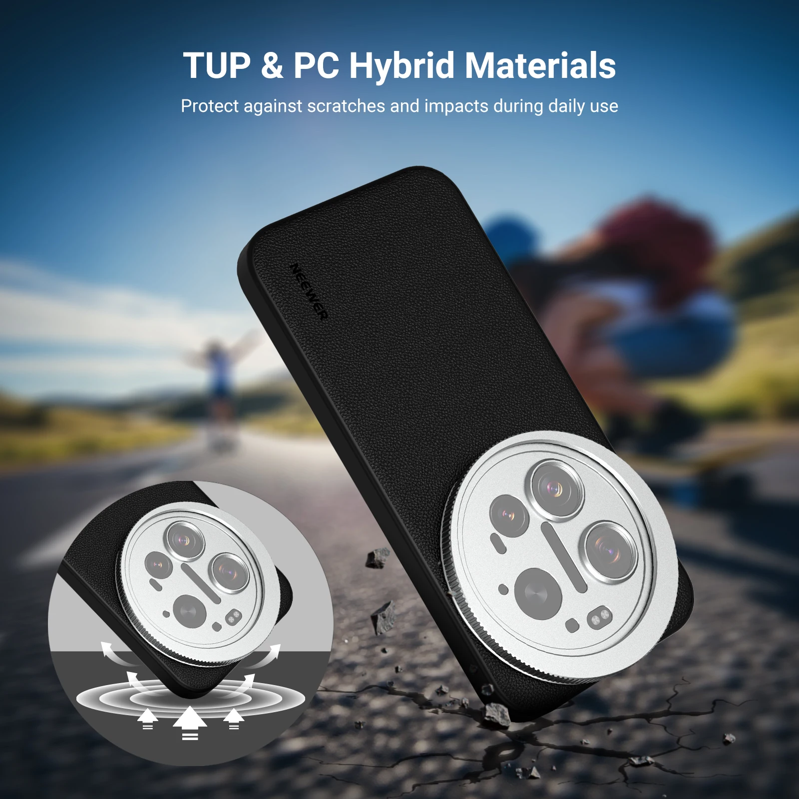 NEEWER Handyhülle für Xiaomi 17 ULTRA, Handycover mit 67mm Gewindefilterring, 17mm Objektiv & T-Mount Objektivrückplatten – Detail 8