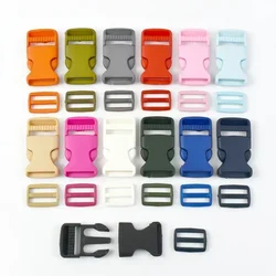 10/20Sets 15/20/25mm Colored Plastic Webbing Adjust Buckle Tri-Glide Slide Release Clasp Backpack Belt Pet Collar Hook Material