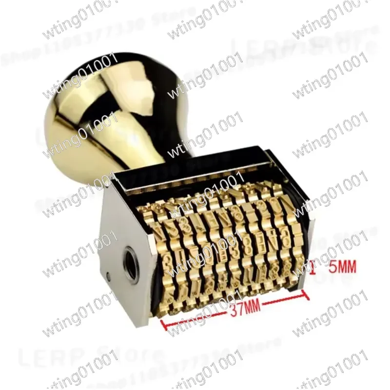 for Brass Adjustable Date Stamp 5x37mm Customizable Letter Code Seal for Scrapbook Diary Handbook Journaling Craft Tool