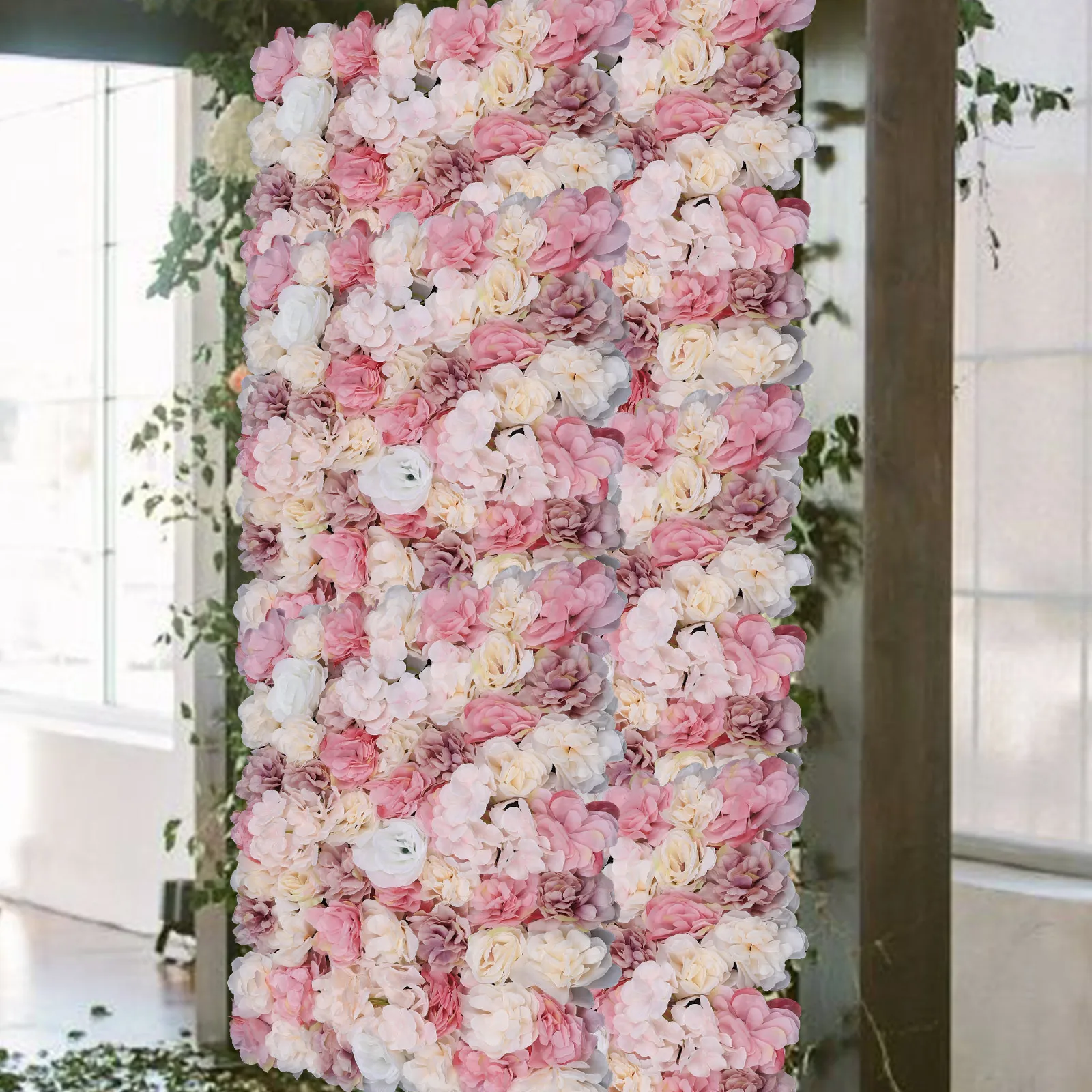 12Pcs Artificial Flower Wall Panels Backdrop Bouquet Wedding Valentine's Decor