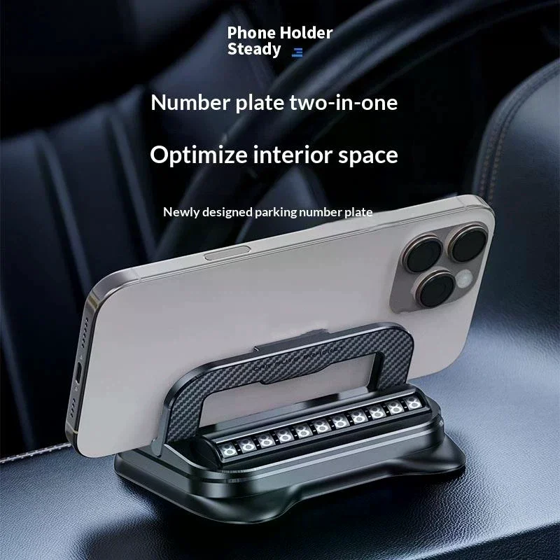 1Pcs Easy Install Vehicle Mobile Phone Holder 360° Rotatable Universal Car Phone Holder With Number Plate Dashboard Mount