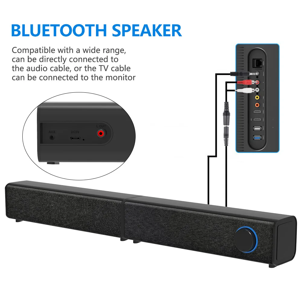 

Wireless BlueTooth Speaker 2200mah Home Theater System Big Power Soundbar Speakers Two-channel Stereo Sound Detachable Soundbox