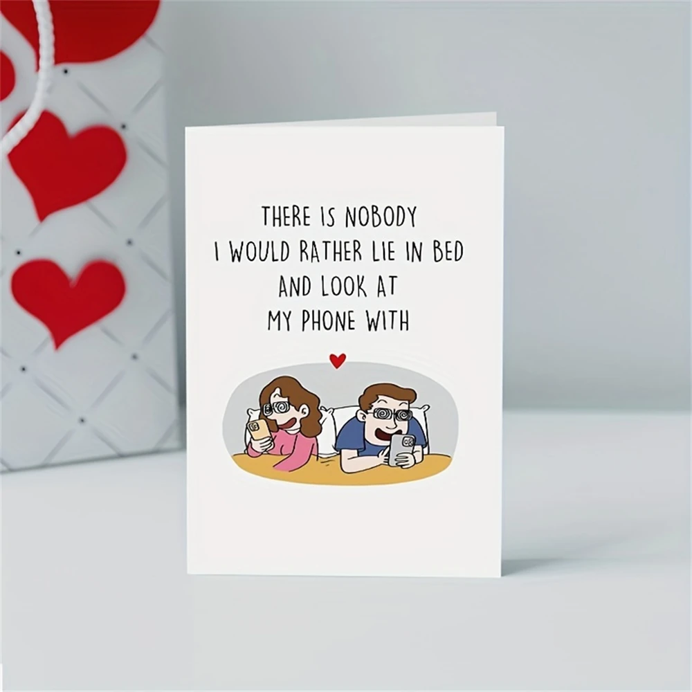 1pc,Funny Birthday Card for Wife Husband, Humorous Anniversary Card for Men Women, Cute Love Card for Boyfriend Girlfriend, Lie