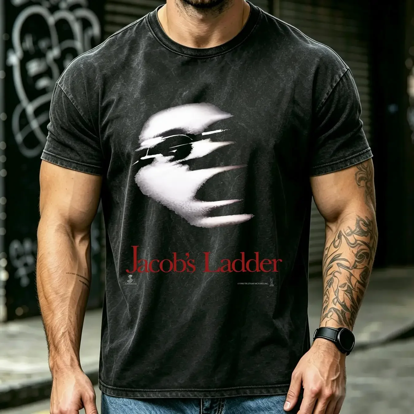 washed T Shirt Movie Jacobs Ladder Silent Hill 80s 90s vintage Washed designer clothes Stretched Casual Slightly Unisex fashion