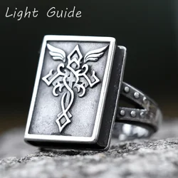 2022 new harm Stainless Steel Hip Hop Bladed Ring Fashion Punk Rock Black Silver Color Ring Lover Couple Rings for Man And Women