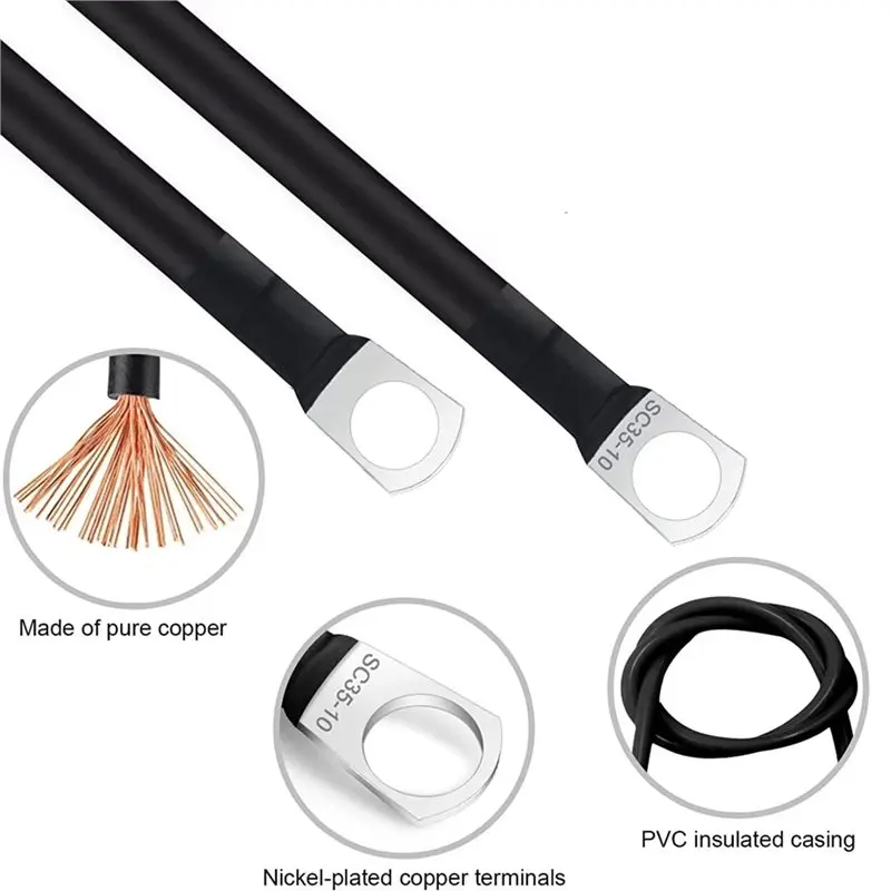 【LIMITED EDITION】Power Inverter 2AWG Cable SC35-10 Terminal Solar Battery Connection Wire Accessories 50CM