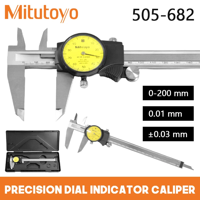 

Mitutoyo Japan Caliper 0-150mm/0.01 505-681 D15TN Dial Calibre Stainless Steel Vernier Calipers Measuring Tools