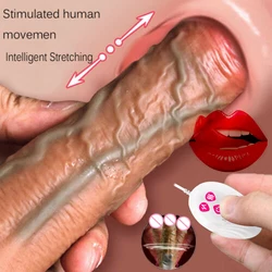 Vibromasseur à grosse bite télécommandé, gode réaliste, rotation de poussée, pénis télescopique, ventouse, jouets sexuels, Sex Shop, jouet pour adultes de 18 ans et plus