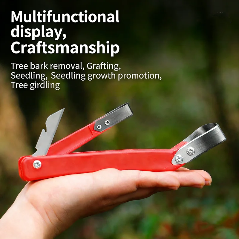 Tree Bark Scraper Pruning Knife Fruit Tree Ring Cutting Grafting Tool Multifunctional Peeling Knife