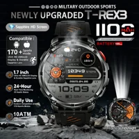 T-REX 3 reloj inteligente militar para hombres, batería Ultra duradera de 1100mAh, reloj inteligente resistente al agua 10ATM, llamada HD, más de 170 modos deportivos, linterna LED