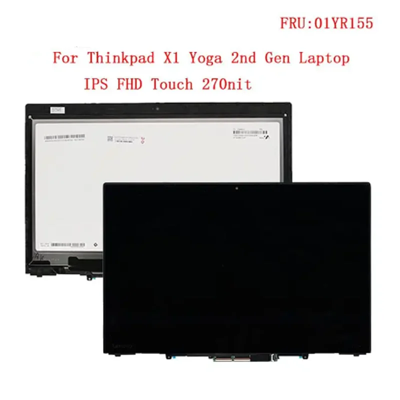 

New for Lenovo Thinkpad X1 Yoga 2nd Gen Laptop 01YR155 01AX895 01AY905 01AY916 01AX896 FHD IPS 270nit Touch LCD Screen Display