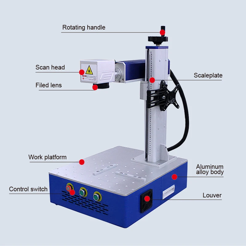 Raycus Desktop Fiber Laser Marking Engraving Machine for Metal Stainless Steel Engraving Machine TH-450 20W/30W/50W