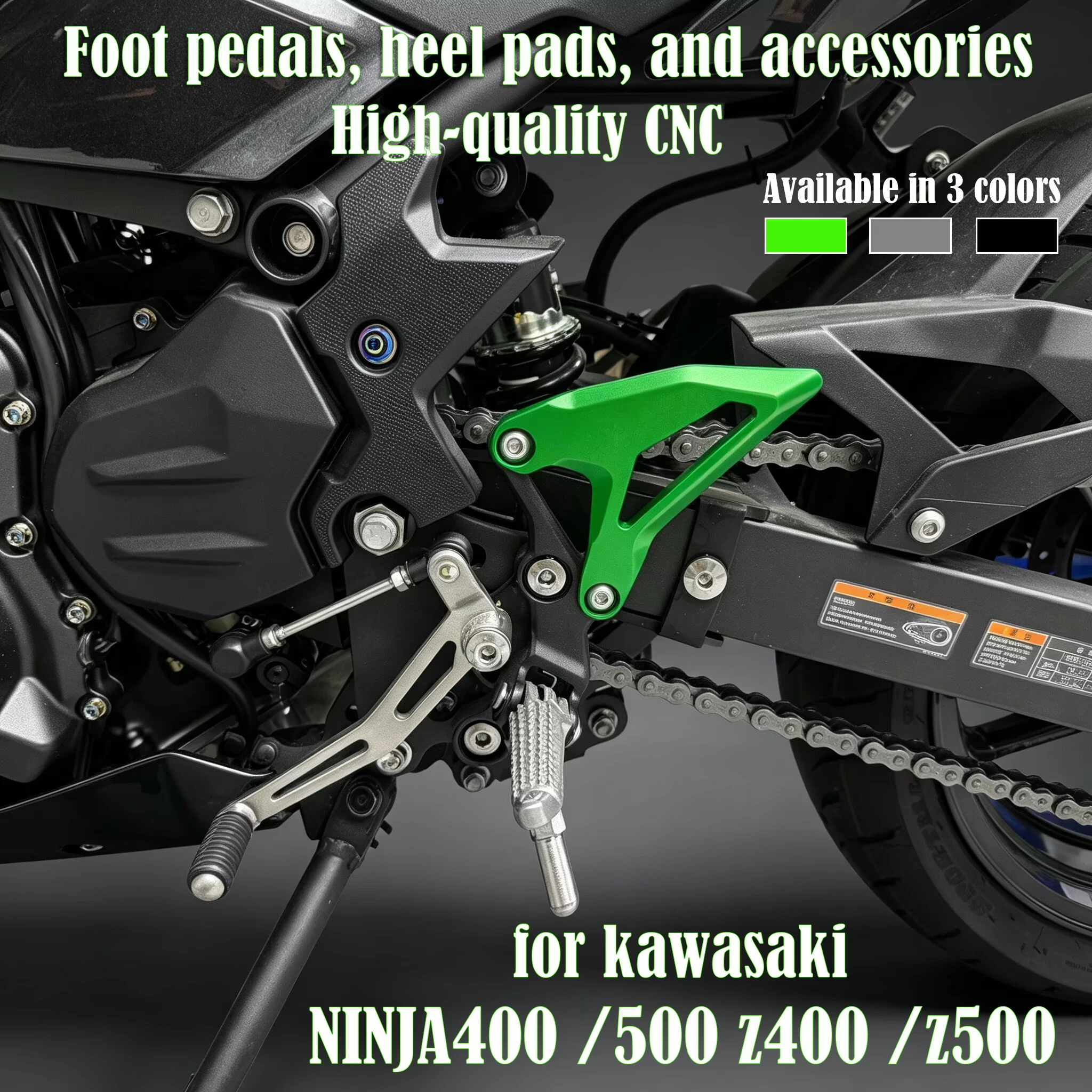 For KAWASAKI Ninja 400 Ninja 500 Z400 500 Motorcycle Foot Peg Footrest Heel Protection Cover Guard CNC Footpeg Decorative Plates