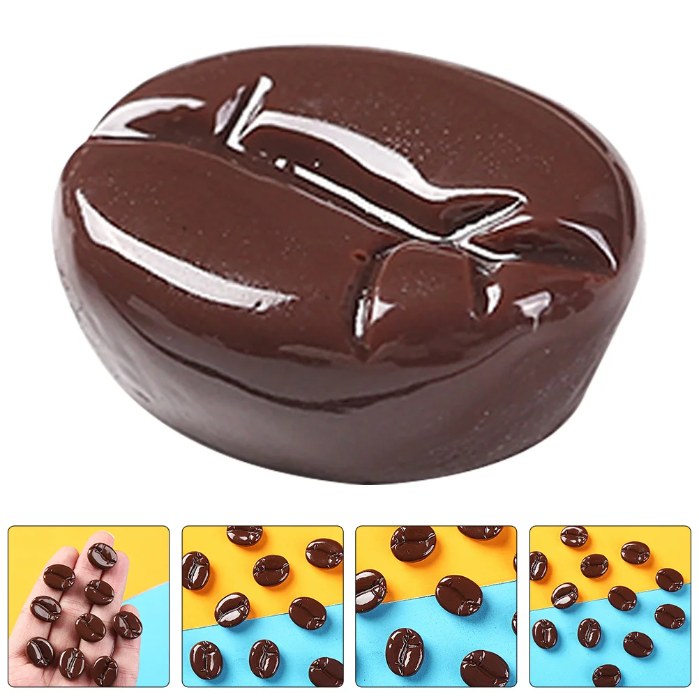 30 Pcs Decor Simulated Coffee Beans Faux Prop Creative Decorations Fake DIY Materials Photo Resin