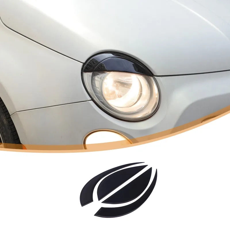 

4pcsDrip glue For 2007 2008 2009 2010 2011 2012 2013 2014 2015 Fiat 500 Headlight Eyebrow Trim Decorative sticker Car Accessorie