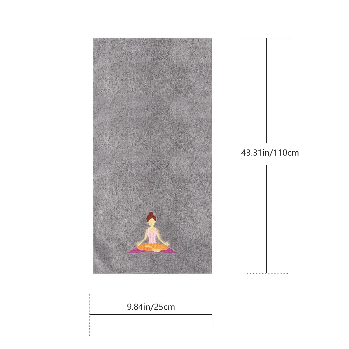 Gray Absorbent Quick-Dry Towel Premium Polyamide Fiber Yoga Gym Running Bike- Sweat Towel 25x110cm