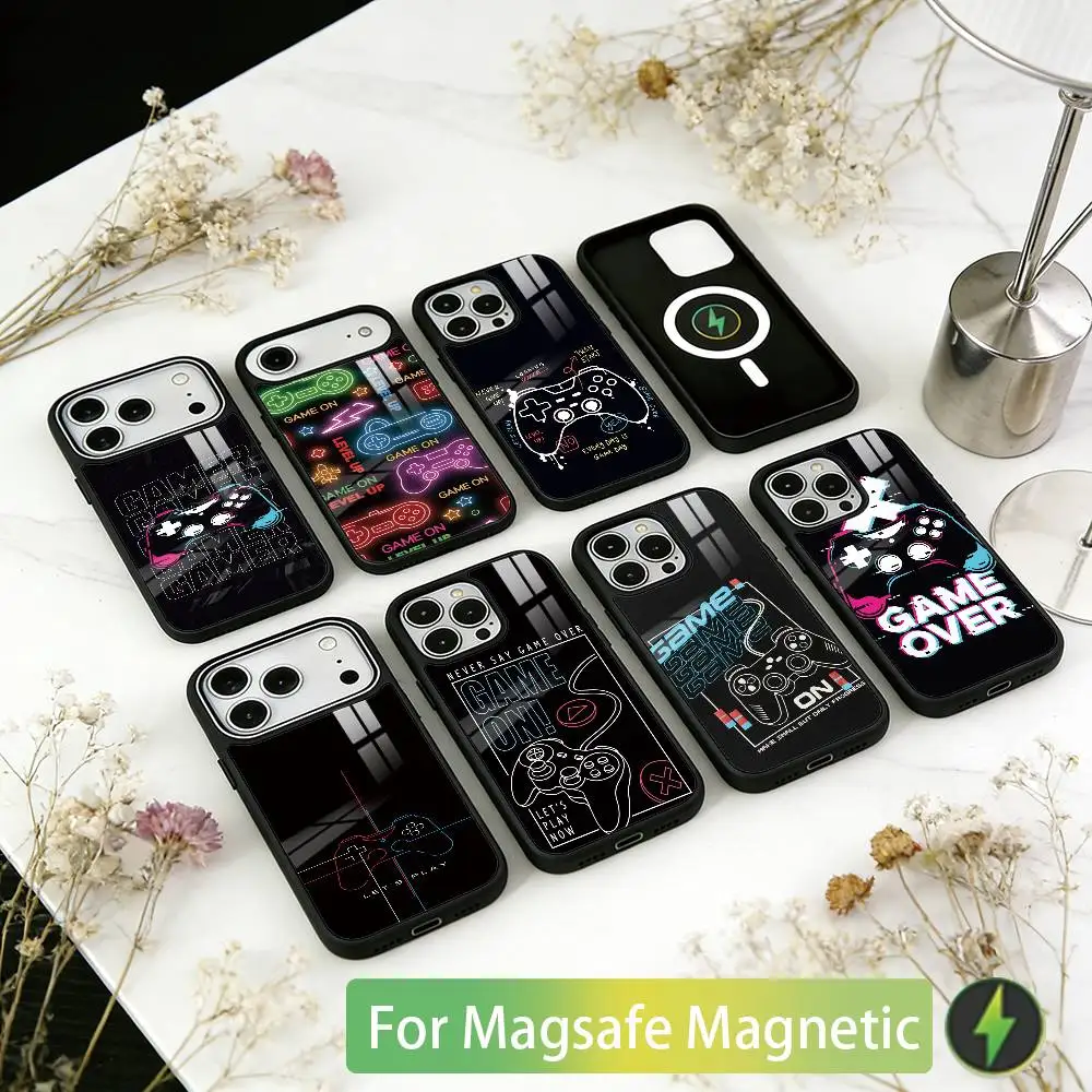 

Game Controller Graphic-s Phone Case For iPhone17,16,15,14,13,12,11 Plus,Pro Magnetic with Magsafe Wireless Charging