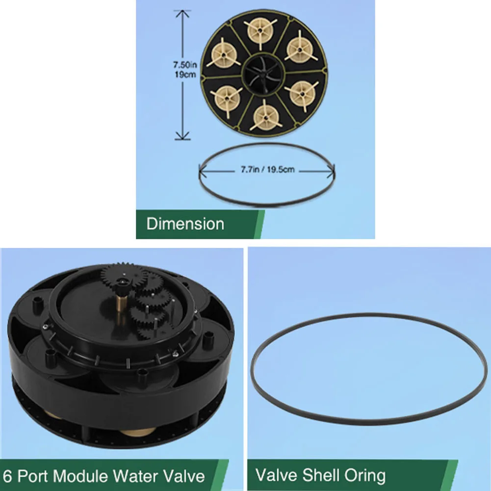 For 004302440800 6 Port Modular Water Valve Replacement With Housing O-Ring Black Plastic Pool Cleaner Parts