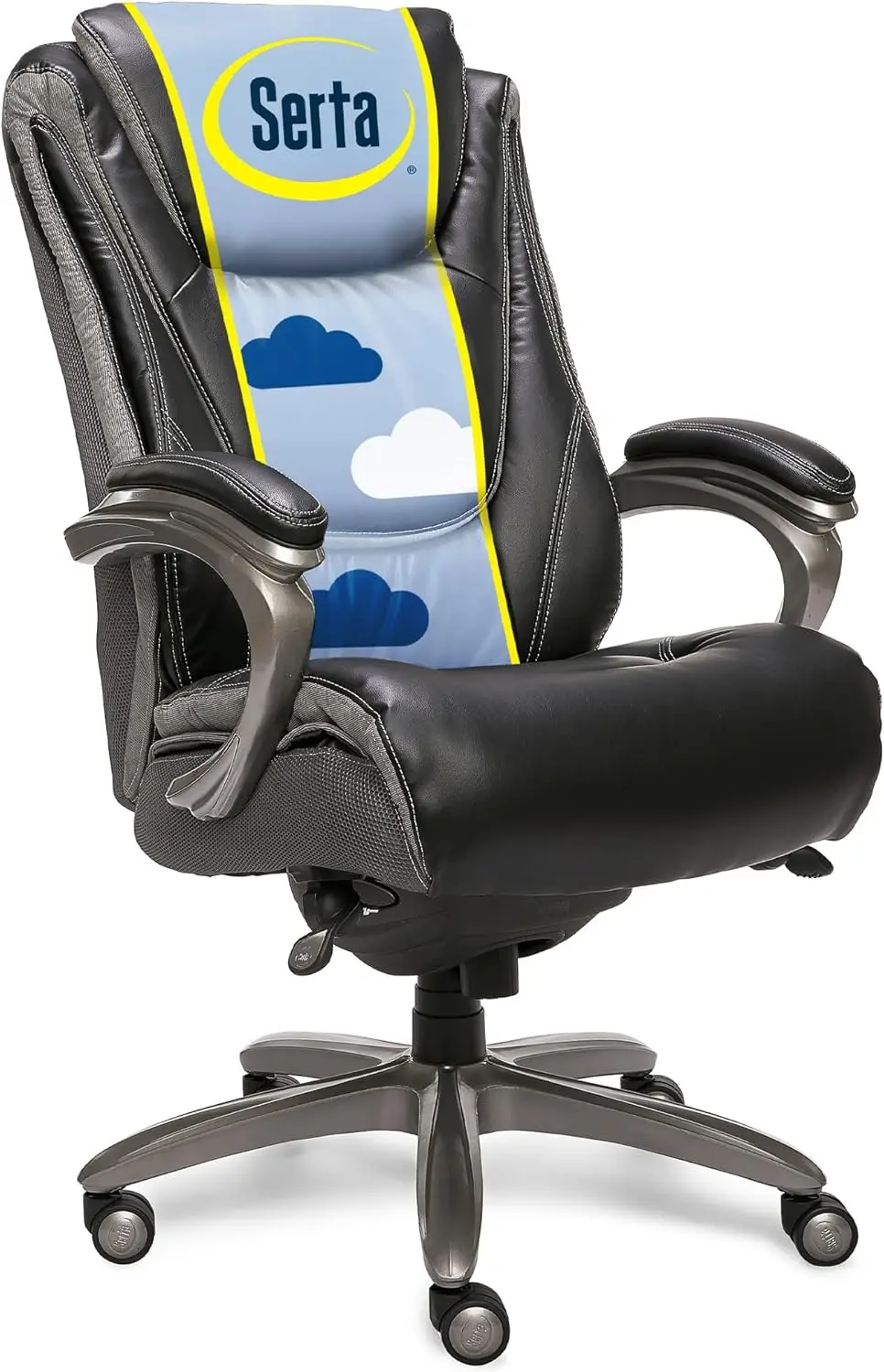 Serta Big And Tall Smart Executive Office Comfortcoils, Ergonomic Computer Chair With Layered Body Pillows, Big & Tall,