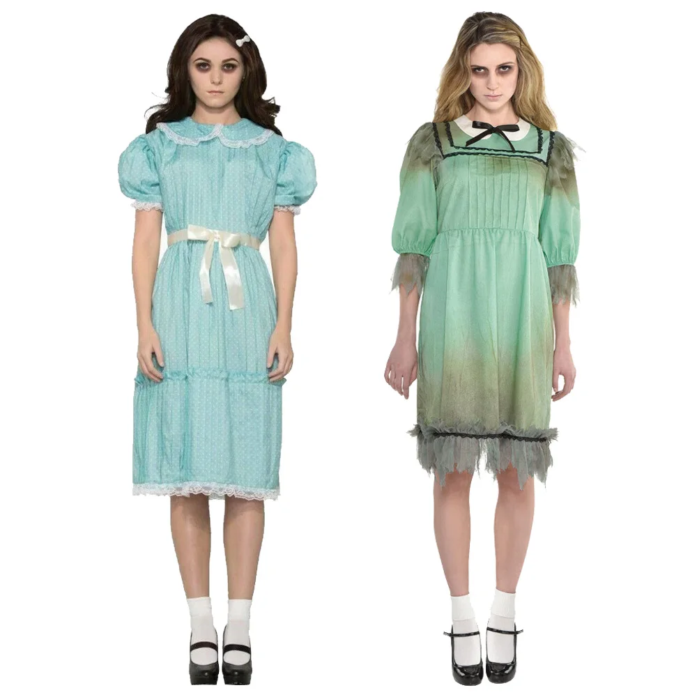 Movie The Shining Cosplay Costume Horro Dresses Uniform for Women Kids Halloween Carnival Party Performance Clothes Roleplay