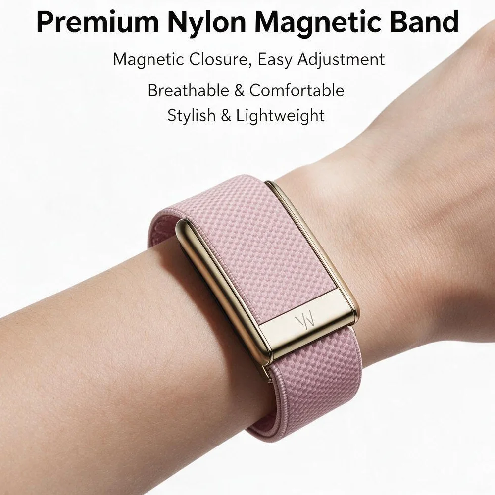 WHOOP 5.0 MG Mist Pink Stretch Nylon Wristband Light Pink Sport Replacement Strap Fitness Tracker Accessories