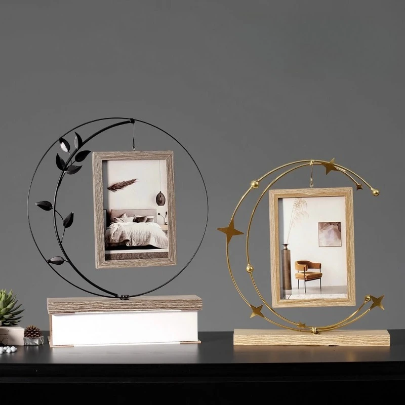 الشمال الإبداعية إطار صور الحديثة مصمم الحديد الفن الوجهين إطار صور فاخر زوجين هدية ديكور المنزل كادر صور FYP