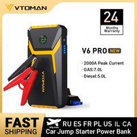 VTOMAN V6 Pro Car Jump Starter Power Bank 2000A Car Battery Charger Auto Emergency Booster Starting Device Jump Starter