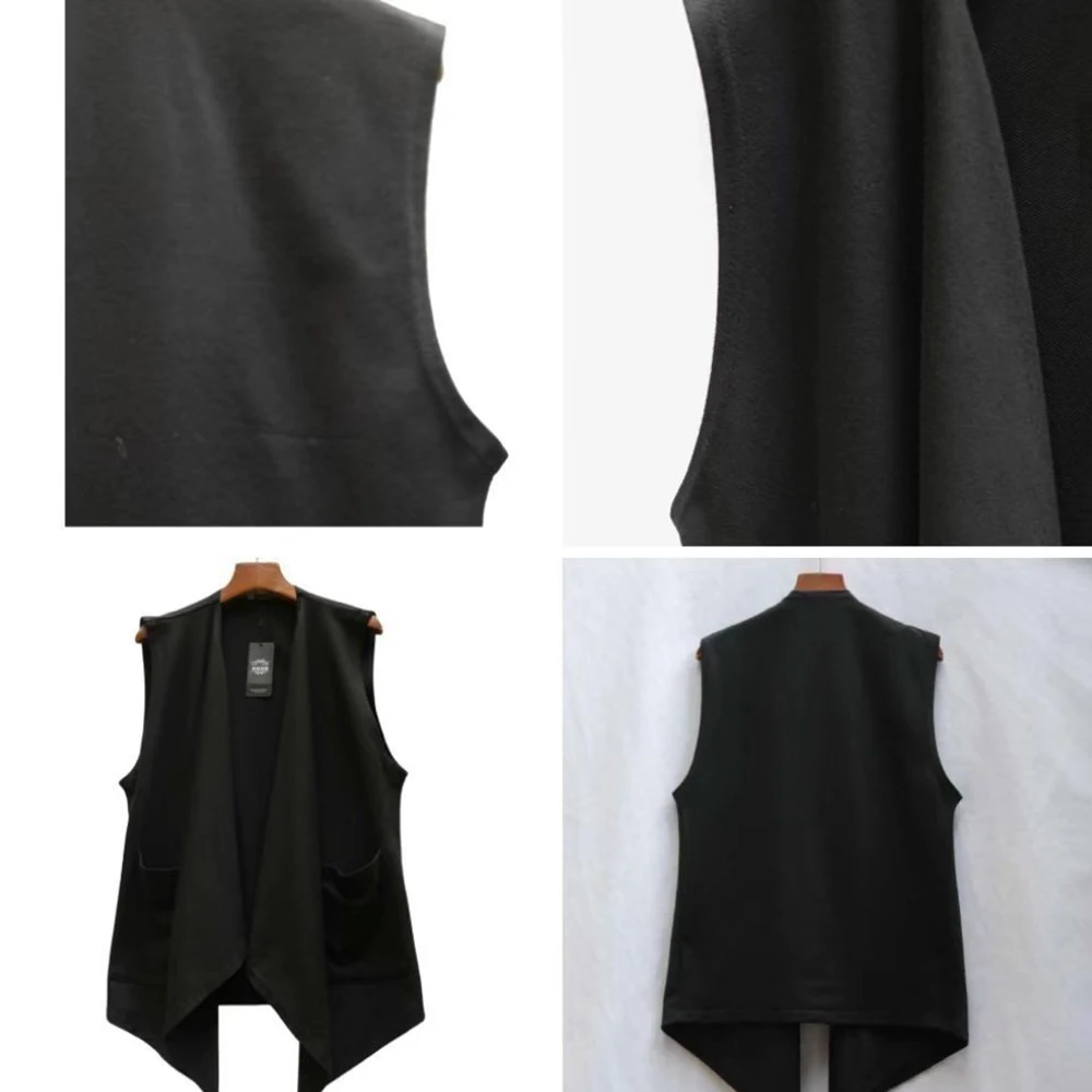 Y2k Cape Luar Gelap Unisex Fashion Musim Panas Streetwear Fashion Outdoor Klub Malam Remaja Selendang Polos Rompi Rompi Unisex 2025 Baru