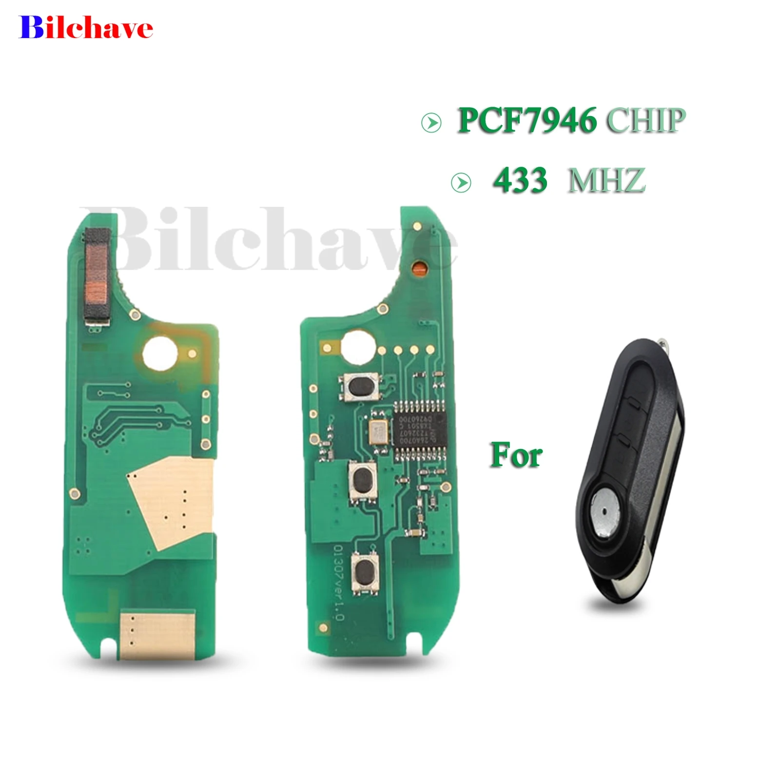 

jingyuqin 433Mhz PCF7946 Chip Remote Car Key Circuit Board For FIAT 500 Doblo Fiorino Grande Punto Evo Qubo